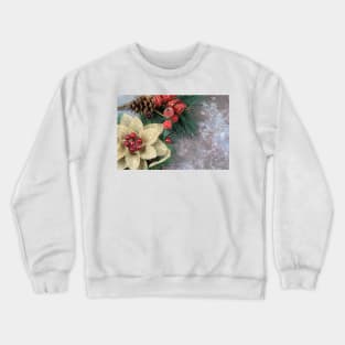 Christmas decorations on a grunge background with copy space. Crewneck Sweatshirt